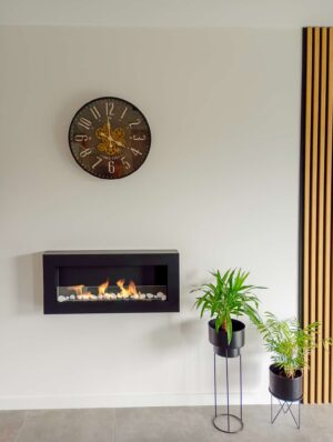 Wandbiohaard Box 900x400 zwart met glas