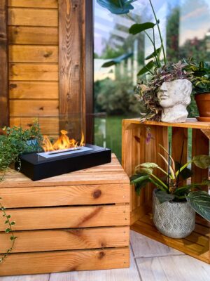 Vrijstaande GLOW biohaard, zwart mat