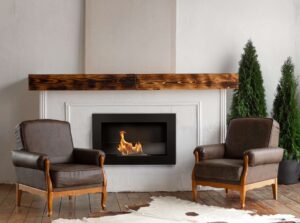 Wandbiohaard met glas 650x400 Slim, zwart, structureel